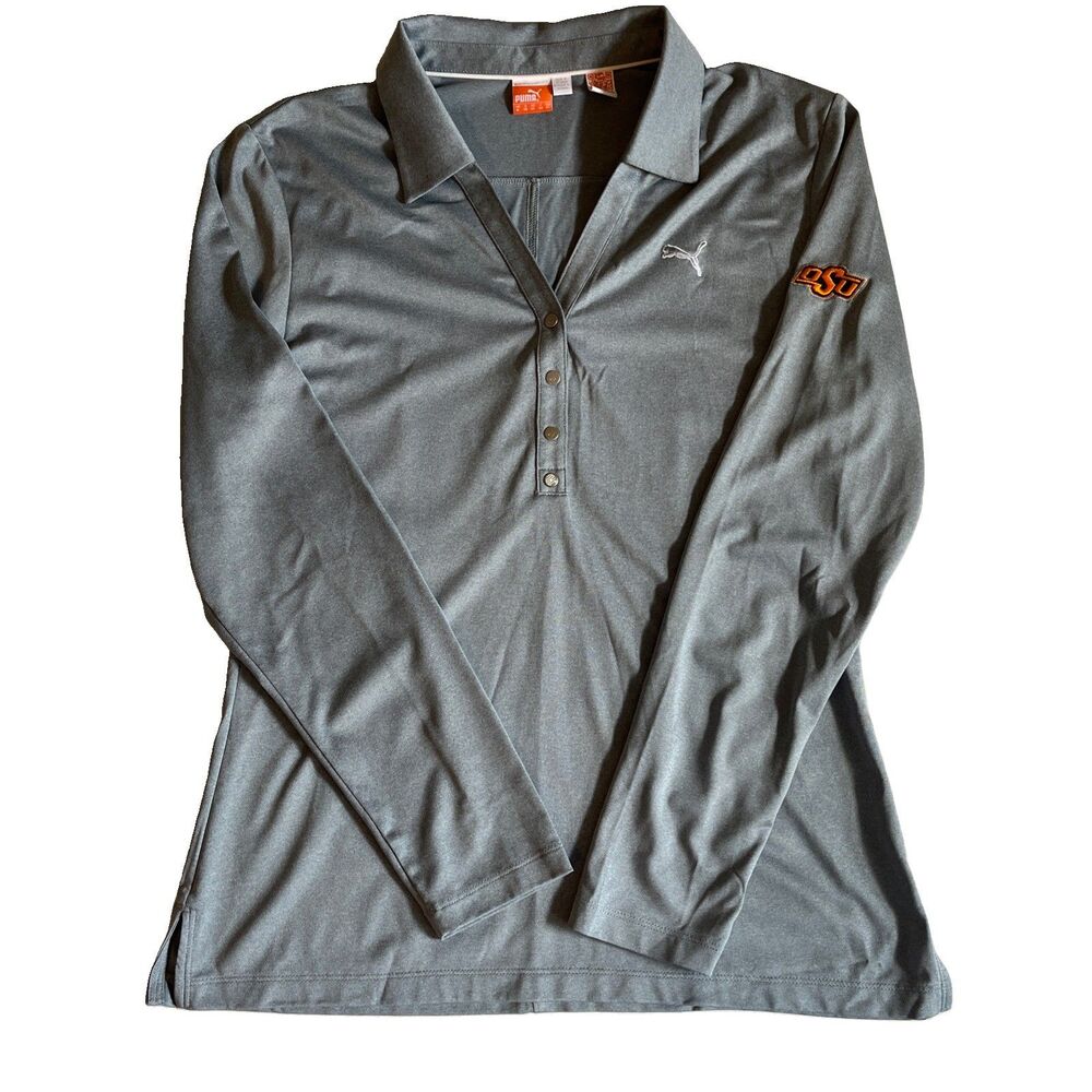 OSU OK Dry Cell Sport Shirt Womens M Gray Athletic Logo Performance College Wear